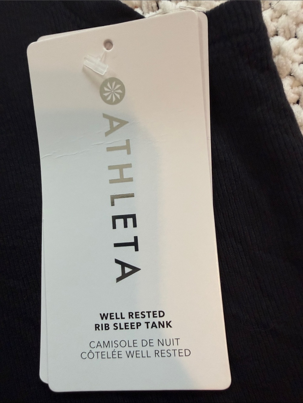 Athleta Black Ribbed Well Rested Sleep Tank - Picture 2 of 6